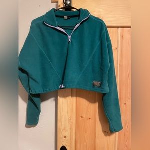 BDG urban outfitters cropped fleece quarter zip